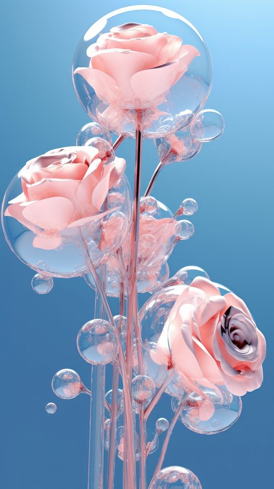 Bubbles merging rose flower plant.