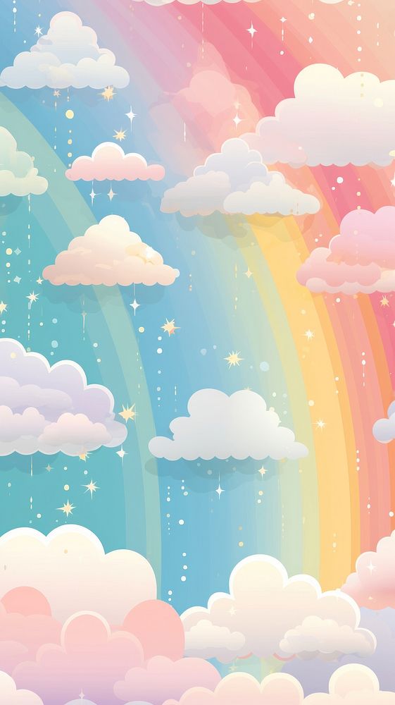  Pastel rainbow sky backgrounds abstract. AI generated Image by rawpixel.