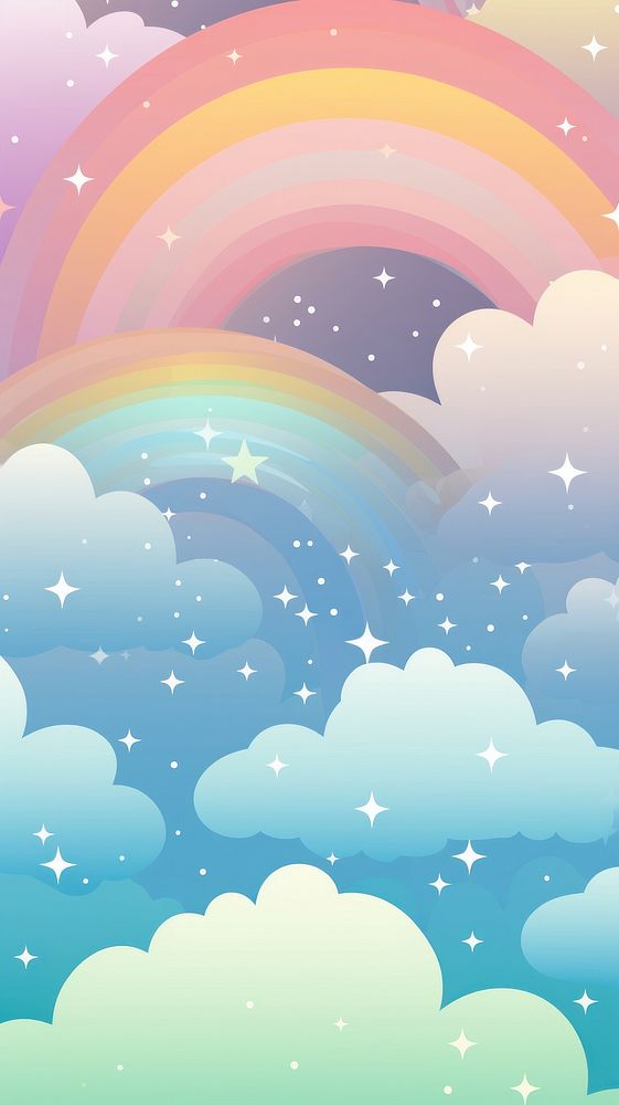  Pastel rainbow sky backgrounds abstract. AI generated Image by rawpixel.