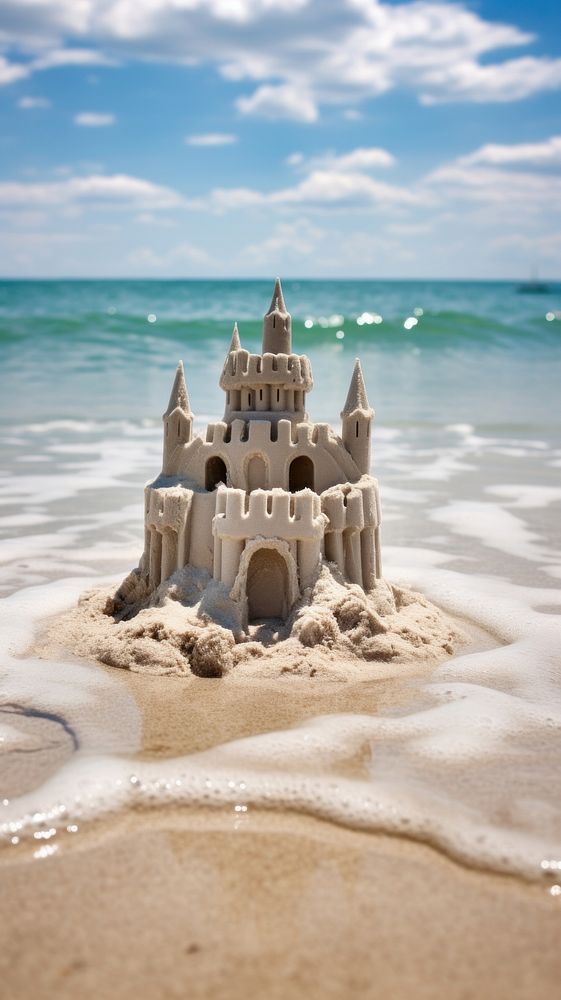Sand castle outdoors nature beach.