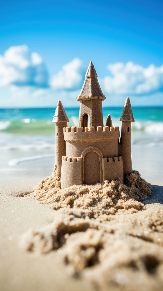 Sand castle outdoors nature beach.