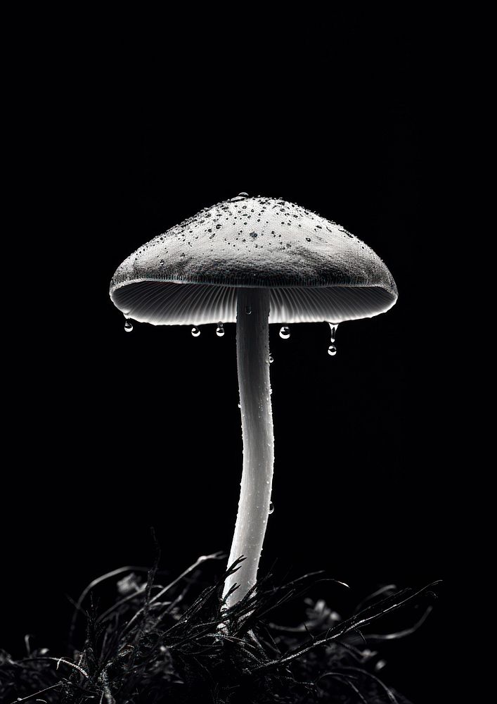 A mushroom fungus plant black.