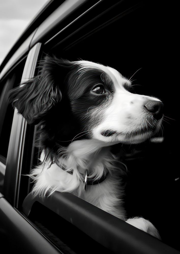 A dog wearing wind protected glass in the car mammal animal puppy.