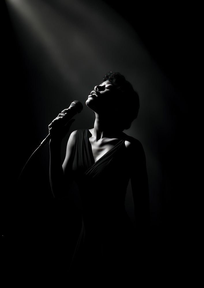 A jazz singer photography microphone black.