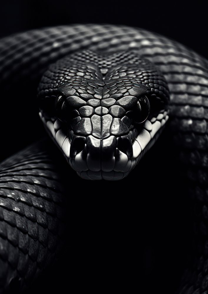 A snake black reptile monochrome.