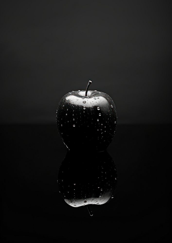 An apple plant fruit black.