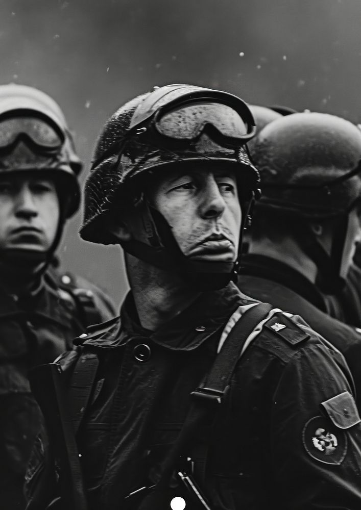 Military photography portrait helmet.