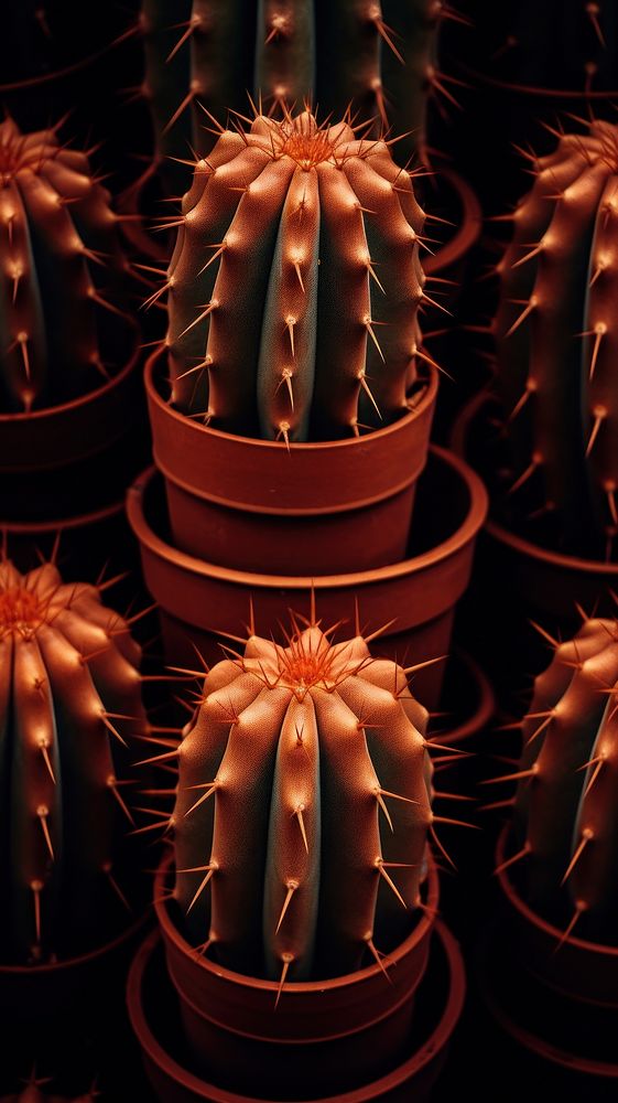 Cactus spikes illuminated celebration repetition.