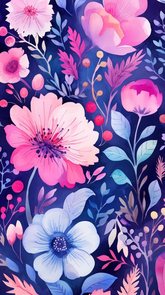  Floral background pattern backgrounds flower. AI generated Image by rawpixel.