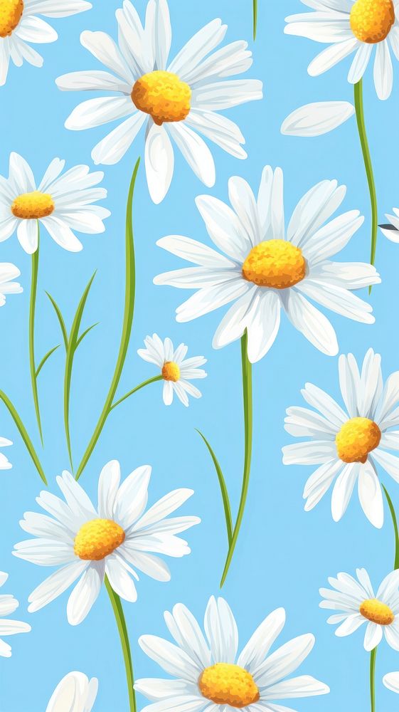  Daisy backgrounds wallpaper pattern. AI generated Image by rawpixel.