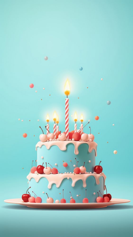  Happy birthday cake dessert food. AI generated Image by rawpixel.