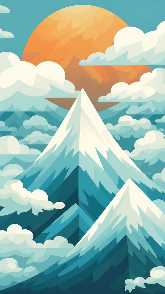  Mountain background snow backgrounds landscape. AI generated Image by rawpixel.