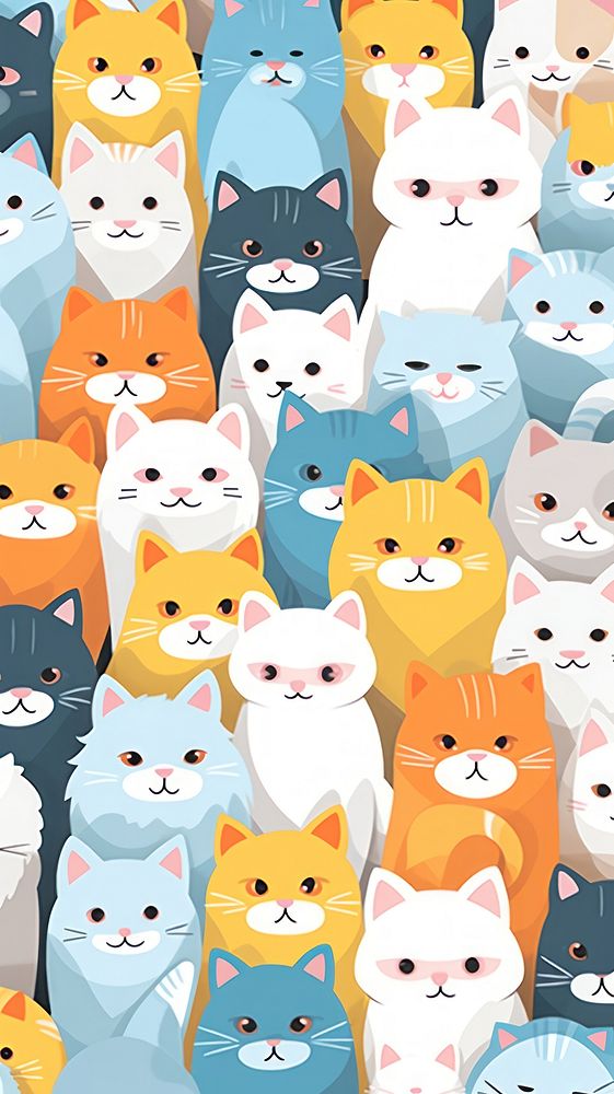  Cute cats backgrounds mammal animal. AI generated Image by rawpixel.