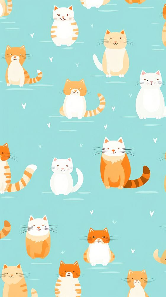  Cats pattern backgrounds animal. AI generated Image by rawpixel.