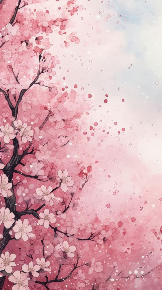 Illustration of a cherry blossom flower plant petal.