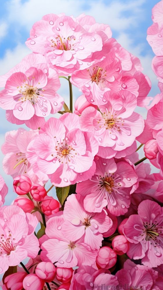 Illustration of a close up cherry blossom outdoors flower nature.