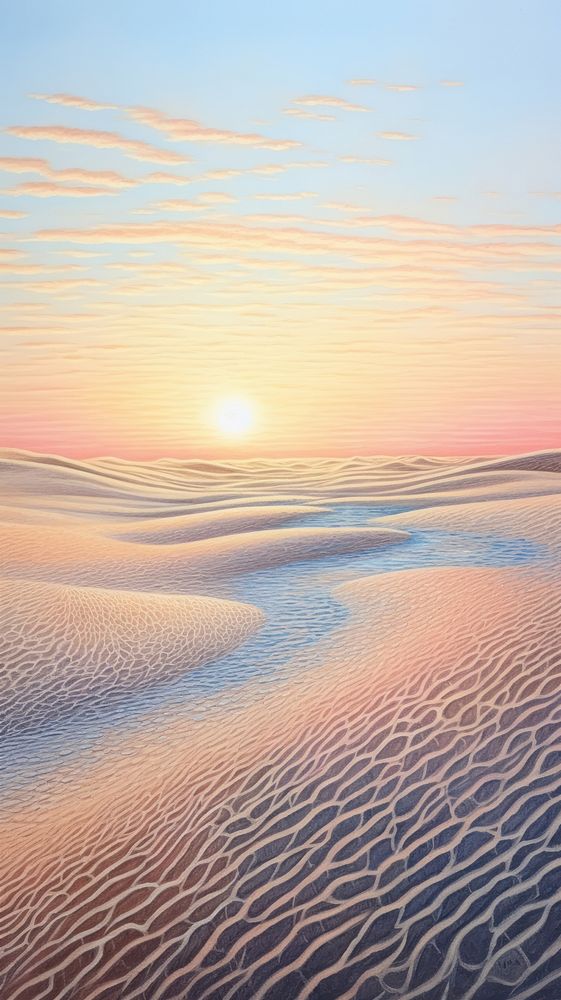 Illustration of a desert with camelse landscape outdoors horizon.