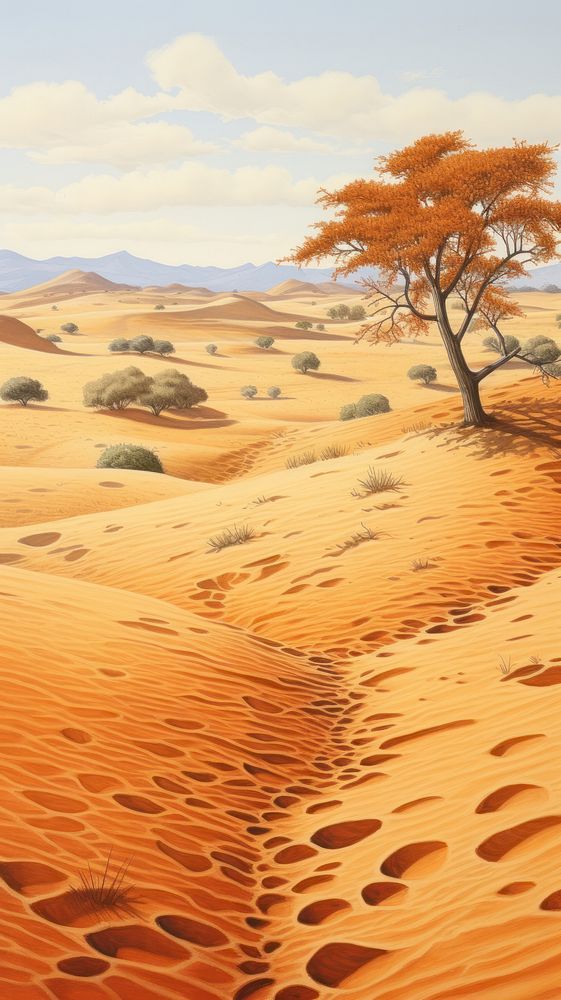 Illustration of a desert with camelse landscape outdoors nature.