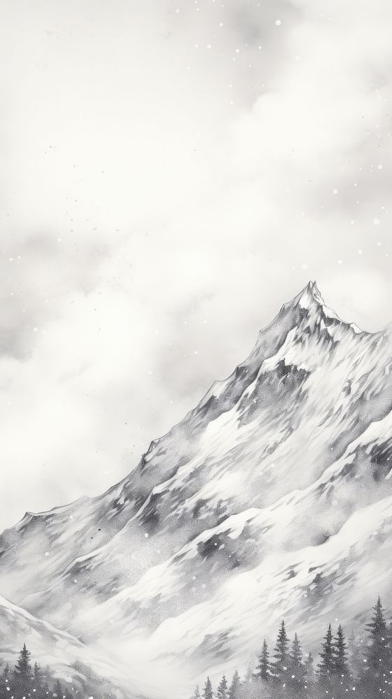 Illustration of a snowing mountain in switzerland landscape outdoors nature.