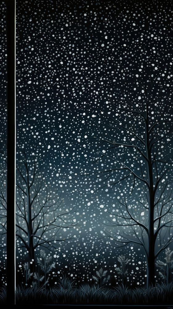 Illustration of a window season astronomy nature night.