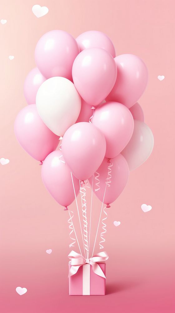  Balloon birthday pink celebration. AI generated Image by rawpixel.