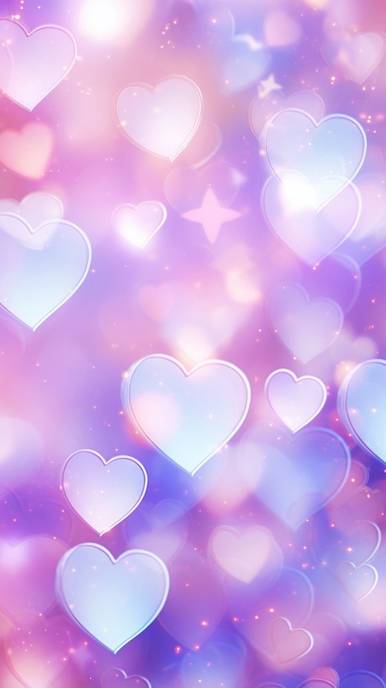  Heart bokeh background backgrounds purple pink. AI generated Image by rawpixel.
