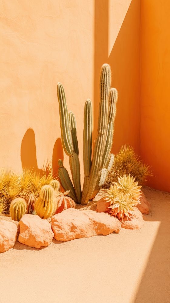 Cactus garden sunlight plant architecture.