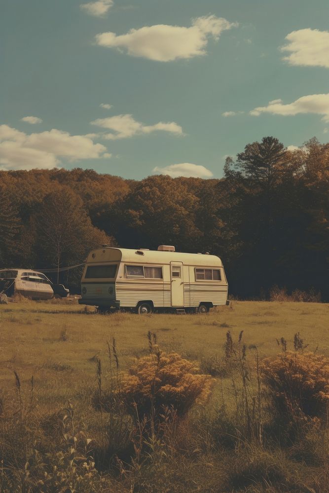 Countryside vibe outdoors vehicle car. 