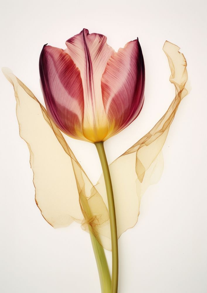 Real Pressed tulip flower petal plant.