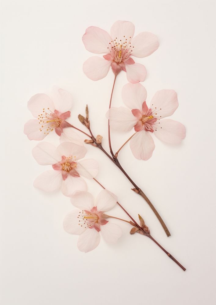 Real Pressed cherry blossom flower plant inflorescence.