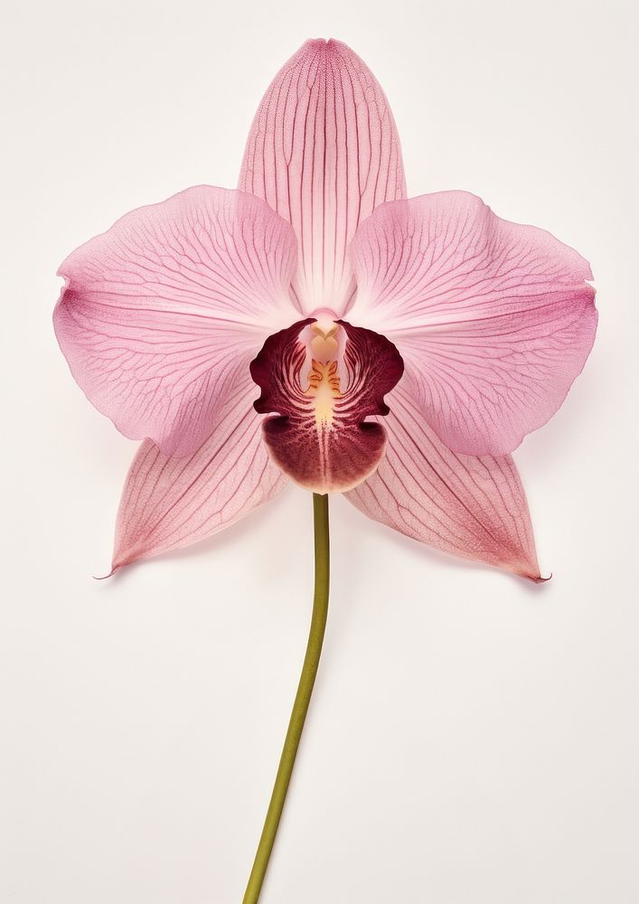Real Pressed pink orchid flower petal plant.