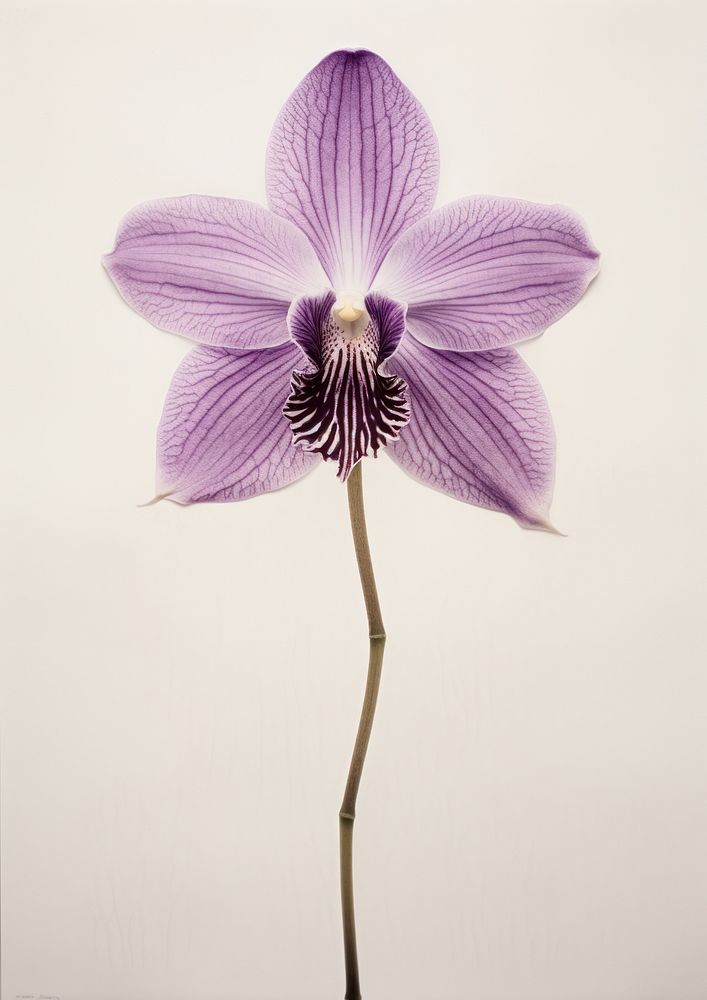 Real Pressed purple orchid flower plant inflorescence.