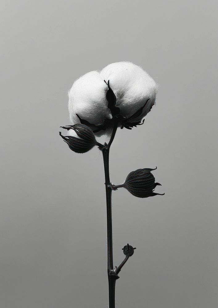 A cotton flower white inflorescence monochrome.