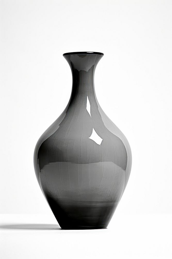 Grey vase monochrome white background simplicity. AI generated Image by rawpixel.