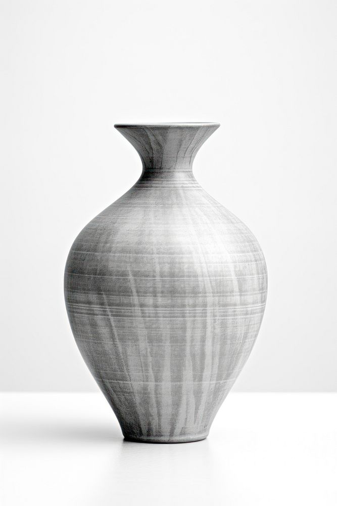 Grey vase monochrome pottery white. AI generated Image by rawpixel.