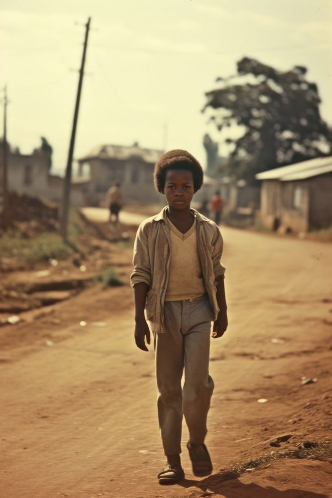 Kid walking portrait outdoors. AI generated Image by rawpixel.