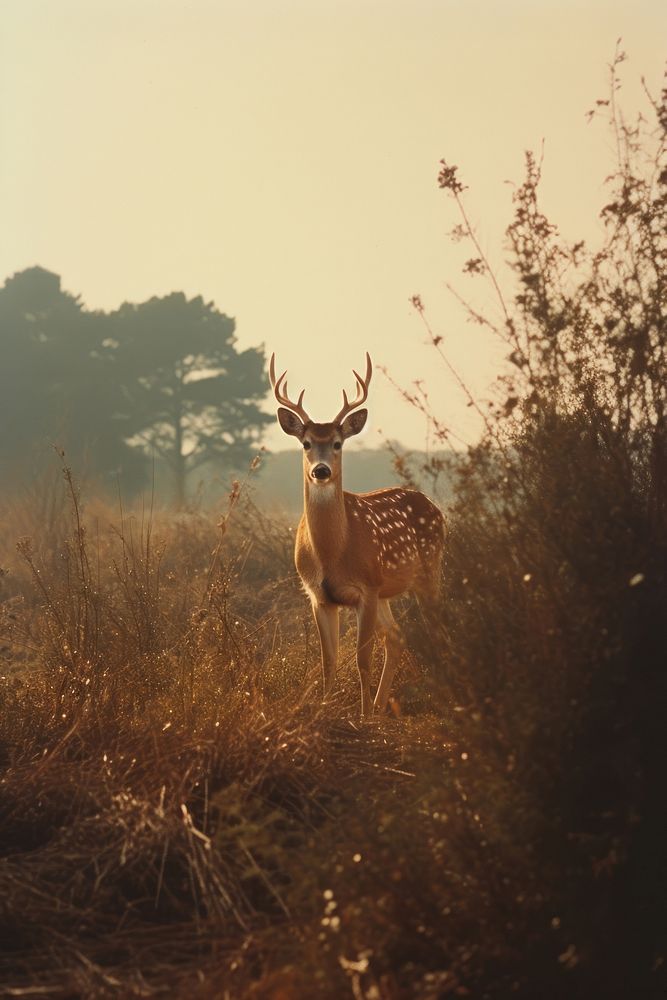Deer wildlife animal mammal. AI generated Image by rawpixel.