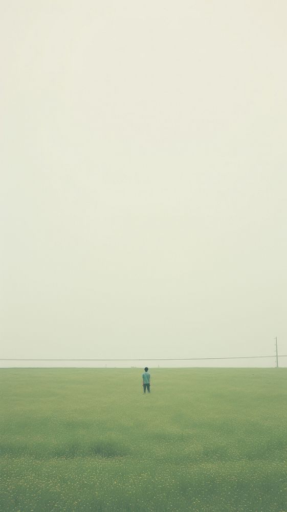 Field of green grassland outdoors horizon. AI generated Image by rawpixel.