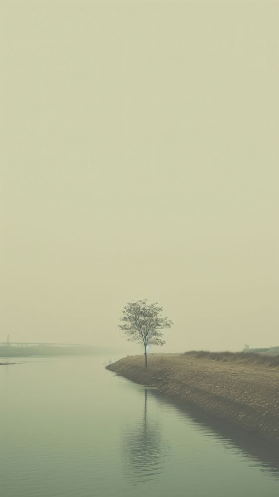 River landscape outdoors horizon. AI generated Image by rawpixel.