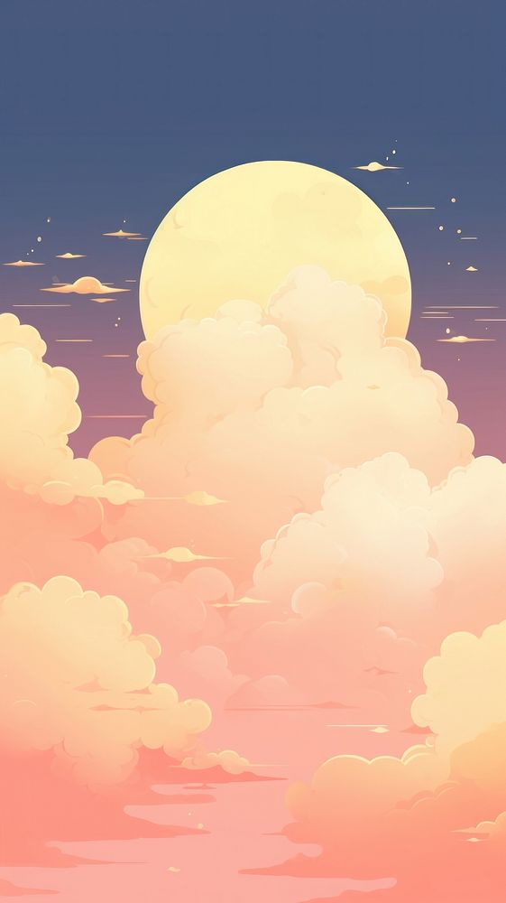 Yellow moon with cloud backgrounds outdoors nature.