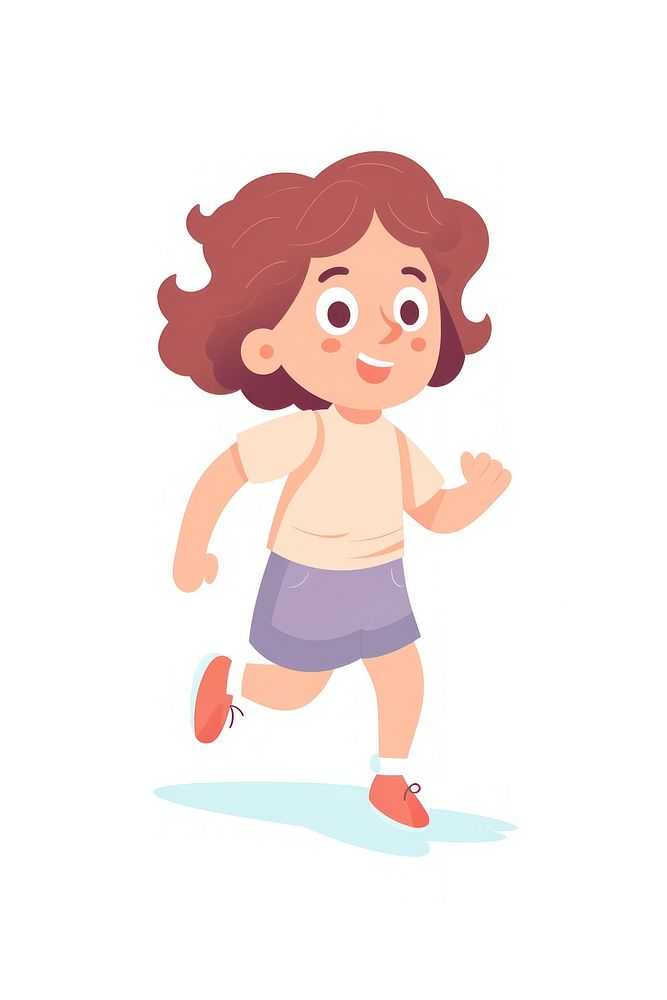 Girl running shorts cartoon cute. AI generated Image by rawpixel.
