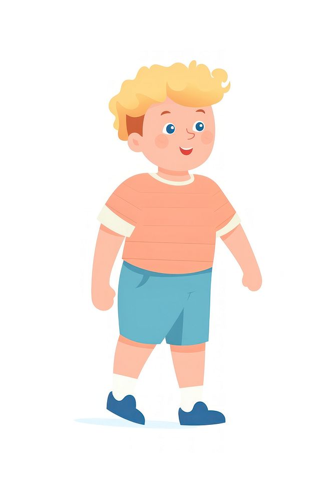  Happy kids walking cartoon shorts cute. AI generated Image by rawpixel.