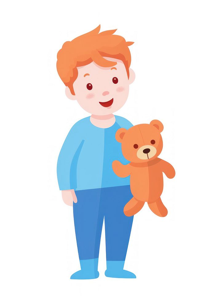 Little boy wearing pajamas portrait holding cartoon. AI generated Image by rawpixel.