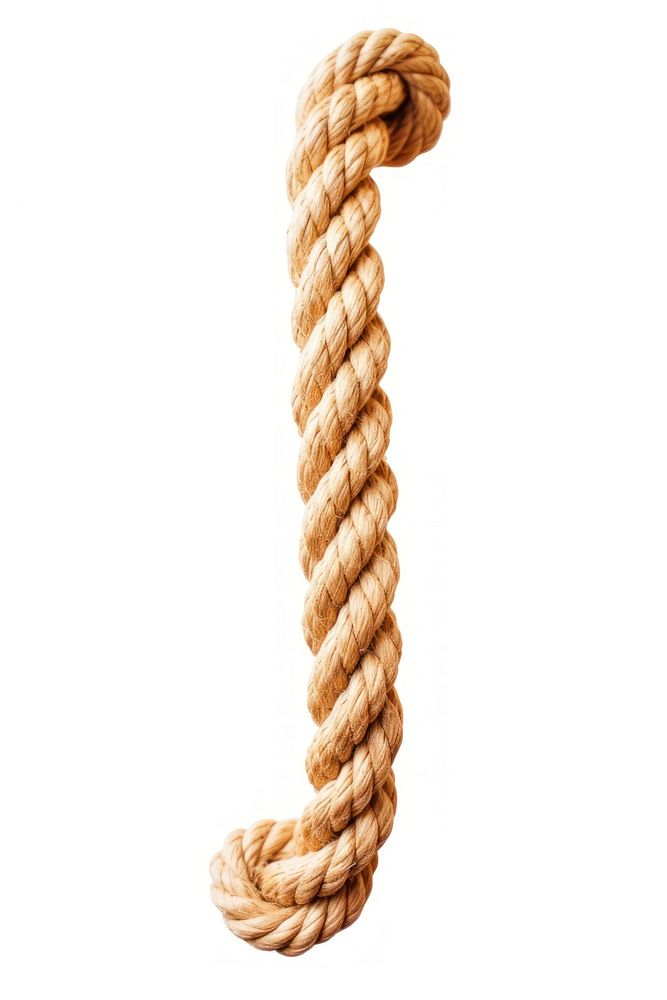 Curled rope white background durability strength.