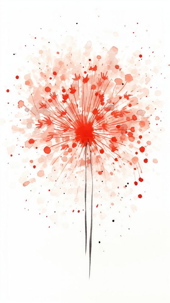 Ink painting minimal of fireworks flower plant paper.