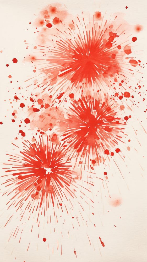 Ink painting minimal of fireworks backgrounds paper art.