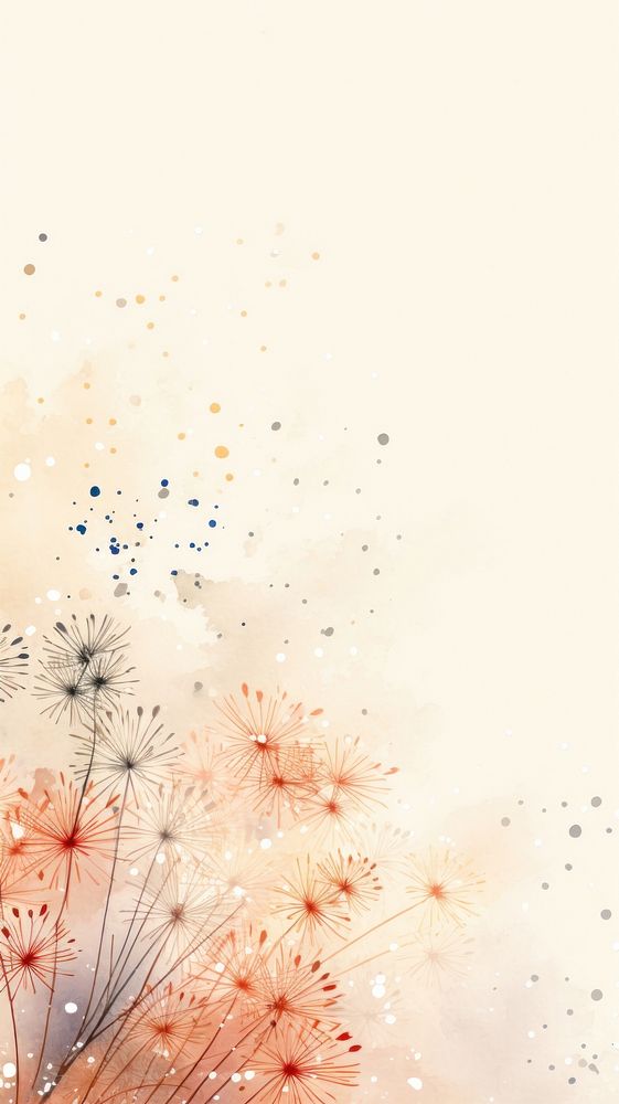 Ink painting minimal of fireworks backgrounds paper plant.