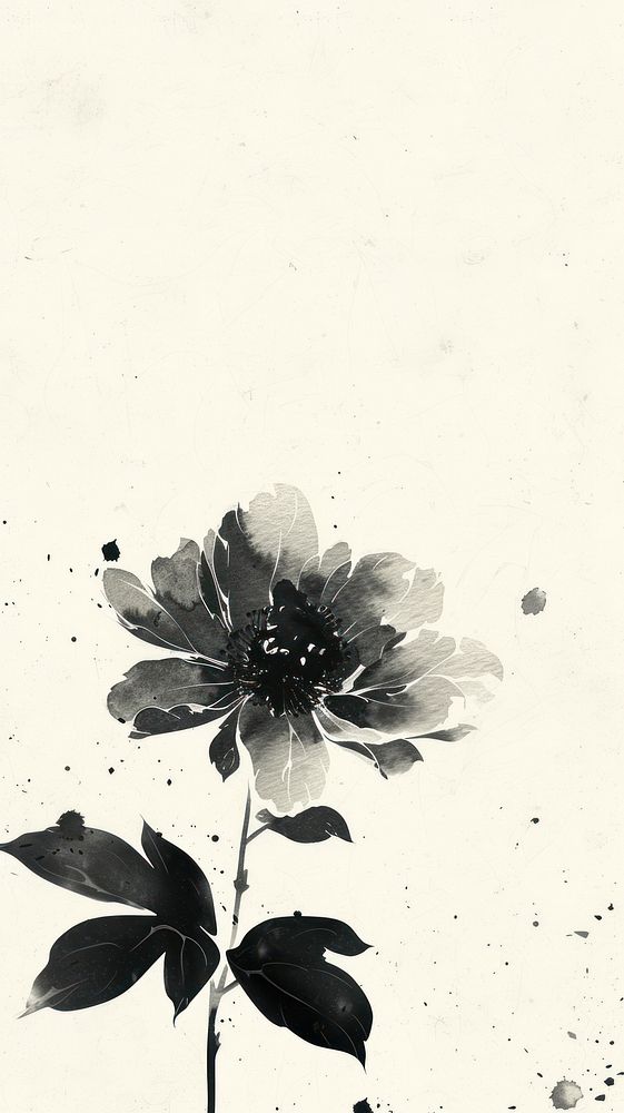 Ink painting minimal of peony backgrounds outdoors flower.