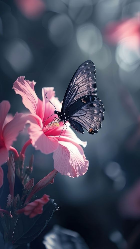 Butterfly and flower outdoors blossom nature.