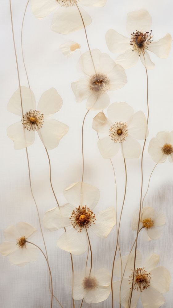 PNG Real pressed white flowers backgrounds pattern petal. AI generated Image by rawpixel.